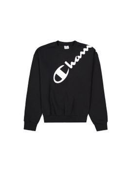 Sudadera Champion Diagonal Logo Negro Mujer
