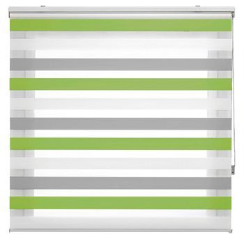 Estoralis - Estor Enrollable Noche Y Dia | Doble Tejido | Tricolor 170 X 255 Cm (ancho/alto)  Tela 167 X 250 Cm | Loras Gris/verde