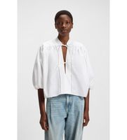 boss para mujer 50552766 blusa bales blanco l casual poliester manga corta