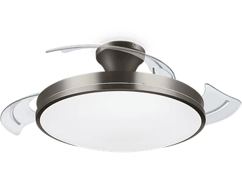 Ventilador de techo - Philips Atlas 35+28 W, Luz LED, Regulable, Mando a distancia, Dos Temporizadores, Níquel