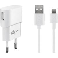 goobay cargador usb tipo c 1a 1m blanco