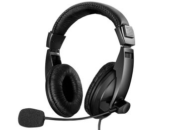 Sandberg Auriculares USB 325-27 con micrófono Boom, Controladores de 40 mm, Controles de Volumen en línea, Color Negro