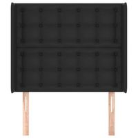 cabecero cama mueble de dormitorio con orejas de cuero sintetico 103 x 16 x 118128 cm negro m020002984
