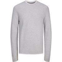 jack  jones jersey 12258595 jjtwinn knit crew neck light grey para hombre