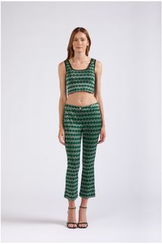 top corto de tejido jacquard rhombus multiverd