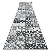 alfombra de pasillo con refuerzo de goma azulejo labor de retazos azu 57x530 cm