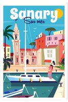 cartel vacaciones en sanary sin marco 40x60cm