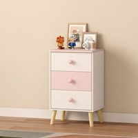 mesita de noche infantil sandnes con 3 cajones mdf 62x38x30cm - blancorosa encasa