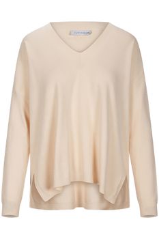 jersey oversize con escote en v cream s
