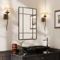 espejo rectangular de pared de vidrio y metal homcom 90x60 cm negro