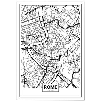 Panorama Cuadro De Aluminio Mapa De Roma 70x100 Cm