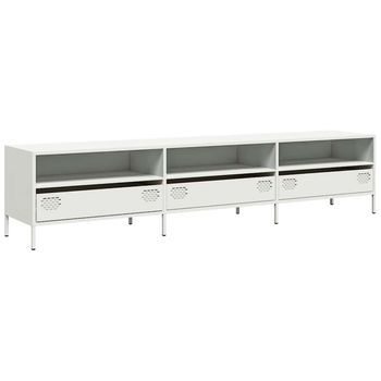 Mueble Para Tv Acero Laminado En Frío Blanco 202x39x43,5 Cm Vidaxl