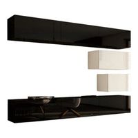 conjunto de muebles de salon negro y blanco colgantes coleccion cepto xvi 249cm 8 muebles modulares