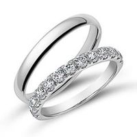 juego de anillos de compromiso de oro blanco de 14 quilates diamantes cultivados en laboratorio