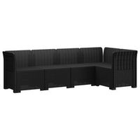 sofa de jardin de 5 plazas estilo ratan pp gris antracita vidaxl