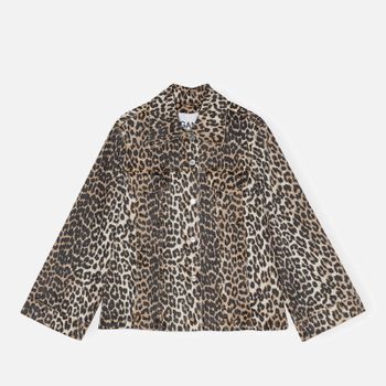 Ganni Leopard-Print Denim Jacket - 40