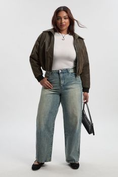 Vaqueros Boyfriend Básicos De Tiro Alto, Azul