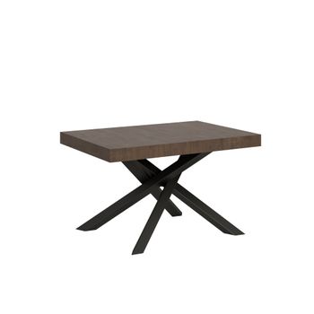 Mesa extensible 90x130/390 cm nogal patas antracita