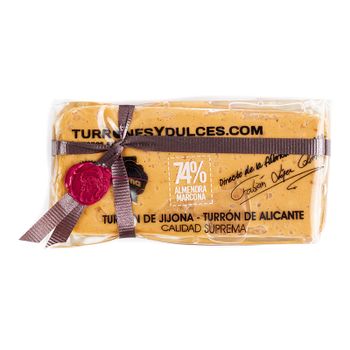 Turrón de Jijona con 74% de Almendra Marcona NACIONAL, el máximo...