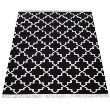 Alfombra de lana Kenolia negro 140x200 cm