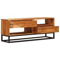 mueble de tv  mueble de salon  gabinete de tv natural 110 x 30 x 44 cm madera de acacia solida