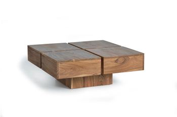 Mesa centro de diseño en madera de acacia