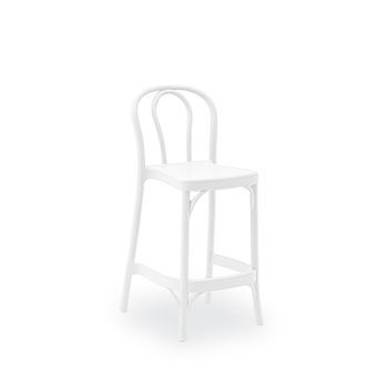 Taburete Sozo Blanco 66 Cm De Polipropileno Apilable Para Jardín Y Exterior Romero Garden