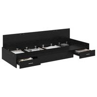 cama individual  cama para adulto  estructura de cama roble negro 80 x 200 cm madera contrachapada