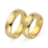 alianzas oro amarillo 18 quilates con diamante