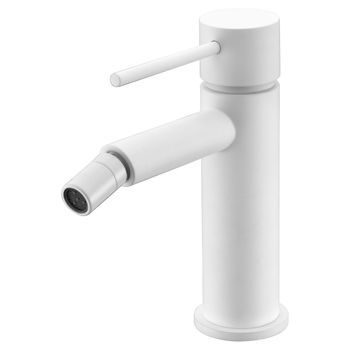 Monomando Para Bidet Blanco Opaco En Latón Y Zama Con Cartucho Cerámico 25 Mm