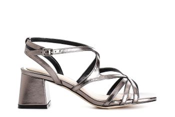 sandalias efecto laminado y cordones cruzados anthracite