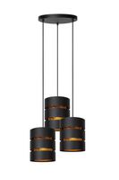lampara colgante de metal 3xe27 negro