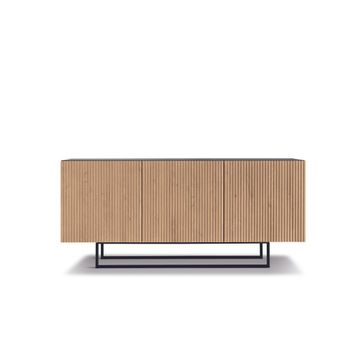 Aparador 3 puertas madera beige con patas 180x50 cm 80h