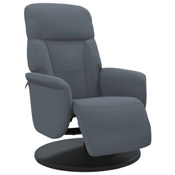 Sillón Reclinable Con Reposapiés Terciopelo Gris Oscuro Vidaxl