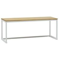 banco icub eco three 100x40x47cm blanco en madera maciza de pino acabado natural estilo nordico industrial box furniture