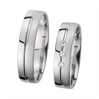 alianzas oro blanco con diamantes ancho 5 mm