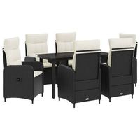 conjunto de comedor de jardin 7 uds negro y crema vidaxl