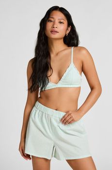 Hunkemöller Short de Pijama Seersucker Azul