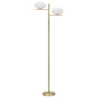 lampara de pie con 2 ovalos de cristal blanco cm 51x24x180