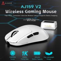 raton inalambrico para juegos ajazz aj159 v2 tri-mode ultra-ligero de 54g sensor paw3395 bateria extraible de cambio rapido interruptores intercambiables en caliente 32000dpi de baja latencia