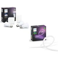 philips hue a60 white  colour ambience b22 starter kit  outdoor lightstrip bundle white