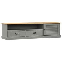 mueble para tv vigo madera maciza de pino gris 156x40x40 cm vidaxl