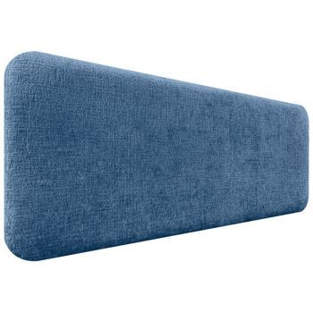 Dhome Cabecero Tapizado En Lana Liso Redondeado Para Pared Acústicos Cabeceros Absorbentes Cabezal Cama Dormitorio (azul, 160cm)
