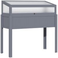 outsunny cama alta de madera con invernadero 2 en 1 huerto de tomate huerto de verduras huerto de hierbas macetero 120x54x112122 cm   aosom espana