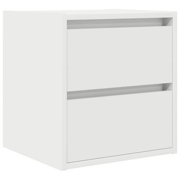 Mesita De Noche De Pared - Mesilla De Noche Flotante Blanca 38x34x40 Cm Mc7397