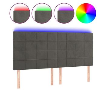 Vidaxl cabecero con luces led terciopelo gris oscuro 180x5x118/128 cm