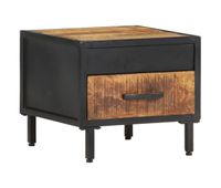 vidaxl mesita de noche de madera de mango rugosa 40x40x35 cm