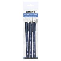 mono fineliner drawing pens black assorted widths pk3