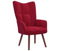 vidaxl sillon de relax de terciopelo rojo vino tinto