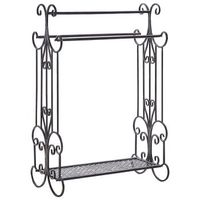 toallero de metal negro 60 x 90 cm independiente 3 rieles vintage gladis